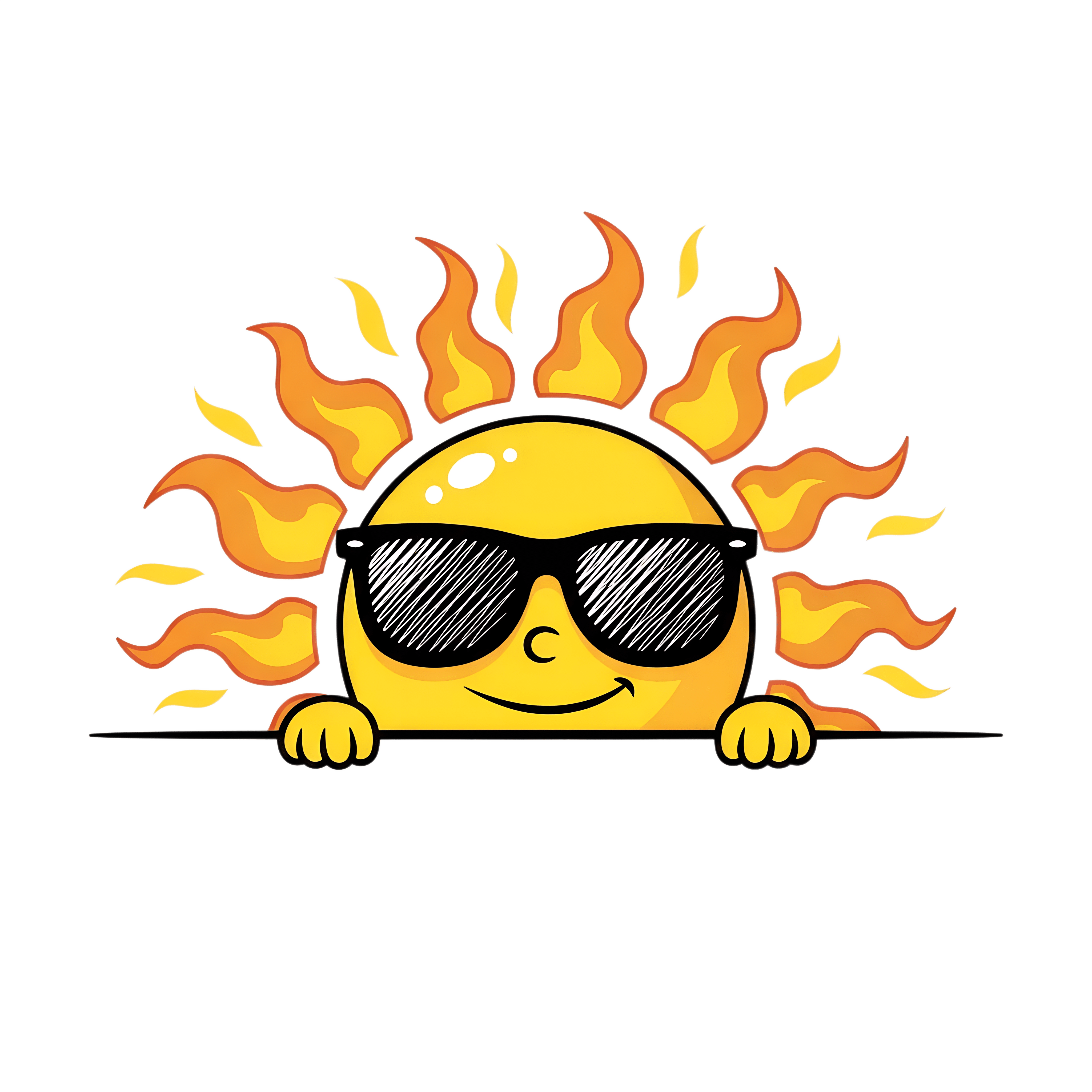 برچسب وینیل خورشید شاد با عینک آفتابی (Sun with Sunglasses Vinyl Sticker)